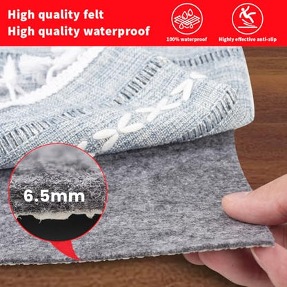 Waterproof Rug Pad Round 1/4 Thick Waterproof Non-Slip Rug Pad， Pad for Hardwood Floors， Rug Pads for All Floors and Finishes, Keeps Carpets in Place Soft and Safe（6FT）
