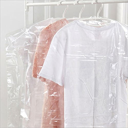 40Pcs Clear Plastic Dry Cleaning Garment Bags Can be Hung Transparent Clothing Dust Cover.