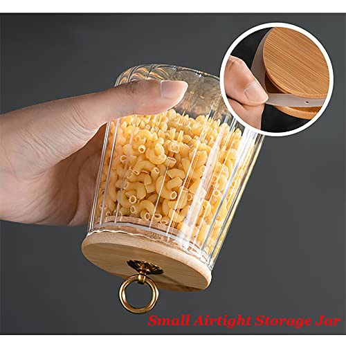 Glass Coffee Nuts Canister with Airtight Bamboo Lid 23 FL OZ Small Conical