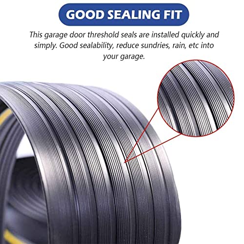 20Ft/6M Universal Garage Threshold Seal Strip with 300ml Black Sealants/Adhesives, Garage Door Bottom Weatherproof Strip Rubber DIY Weather Stripping Replacement (Black+Yellow)