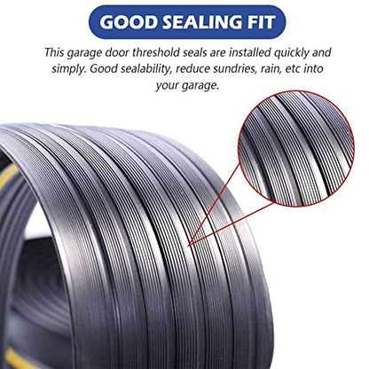 20Ft/6M Universal Garage Threshold Seal Strip with 300ml Black Sealants/Adhesives, Garage Door Bottom Weatherproof Strip Rubber DIY Weather Stripping Replacement (Black+Yellow)
