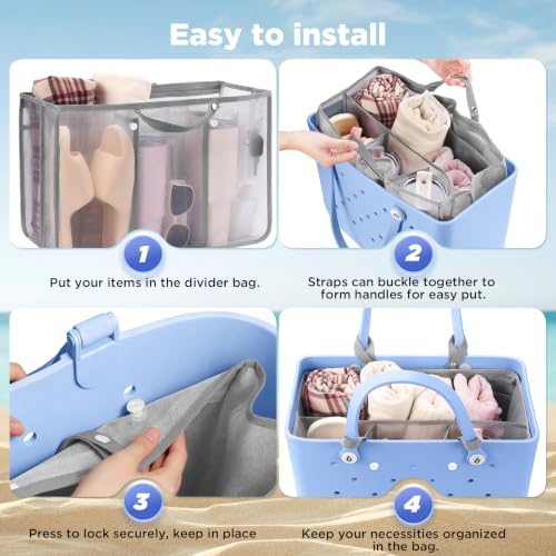OUTXE Beach Bag Organizer Insert Divider for XL Bogg Bags Beach Tote | Lightweight Mesh Insert Accessories for Original XL Bogg Bags, Beach Tote Bags Insert for Organizing