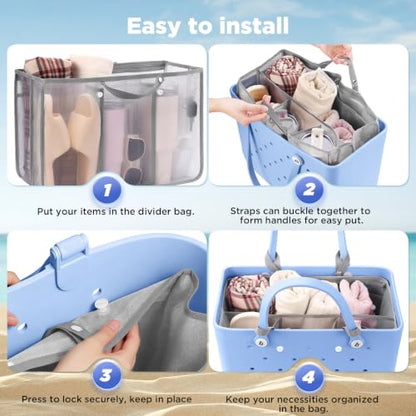 OUTXE Beach Bag Organizer Insert Divider for XL Bogg Bags Beach Tote | Lightweight Mesh Insert Accessories for Original XL Bogg Bags, Beach Tote Bags Insert for Organizing