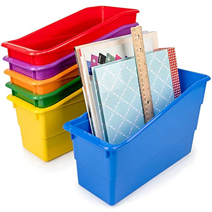 Really Good Stuff Durable Book and Binder Holder, 6-Pack, Group Color | 5.5" x 12.5" x 7.5", Classroom Organization, Storage Solution, Sturdy and Versatile
