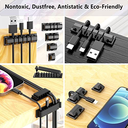 327 PCS Cable Management Kit 4 Cable Cable Sleeves,65 Cable Clips | 13Cord Holders,25 Roll Cable Organizer Straps,200 Fastening Cable Ties,20 Cable Zip Tie Mounts for Computer