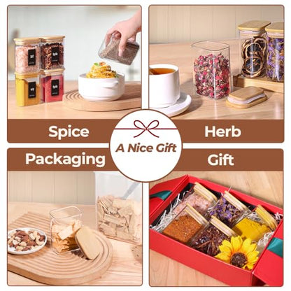 ComSaf Spice Jars 8oz Set of 6, Small Seasoning Containers with 9 Labels
