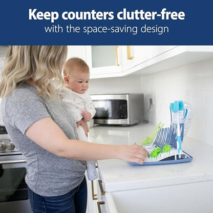 Dr. Brown's Folding Baby Bottle Drying Rack for Easy Storage - Dry Nipples, Pacifiers and Other Baby Essentials, BPA Free
