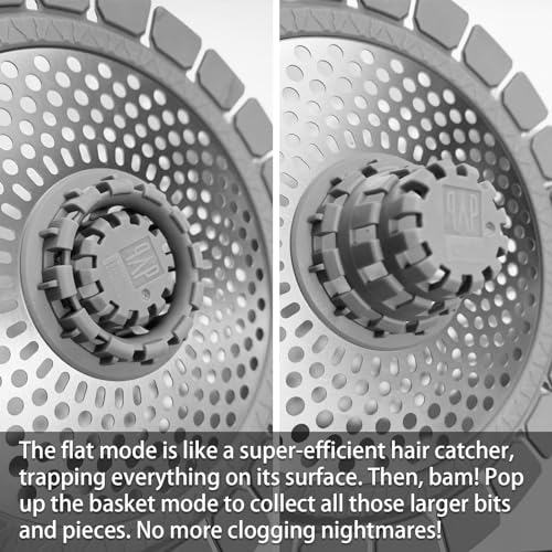 QAP Shower Drain Hair Catcher, Stainless Steel Bathtub Strainer 2-Pack | Efficient clog prevention; Rustproof durable silicone; Easy cleanup rim; Universal snug tub fit
