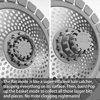 QAP Shower Drain Hair Catcher, Stainless Steel Bathtub Strainer 2-Pack | Efficient clog prevention; Rustproof durable silicone; Easy cleanup rim; Universal snug tub fit