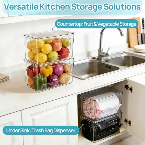 1 Pack Clear Trash Bag Holder, Stackable Garbage B... (Clear | Plastic)