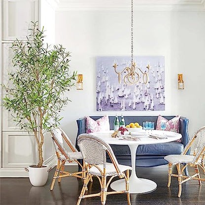 7ft Faux Olive Tree with Natural Olive Branches & Realistic Leaves | Fake Potted Olive Silk Tree with Sturdy Base - Realistic Olive Trees Artificial Indoor for Modern Home Entryway Office Decor