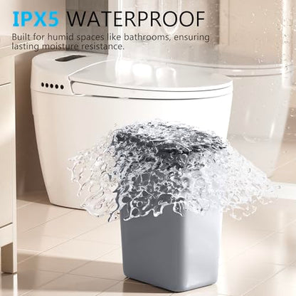 Bathroom Small Trash Can with Lid, Automatic Garbage Can, 2.6 Gallon | 3 Pack Touchless Slim Waterproof Motion Sensor Smart Trash Bin for Bedroom, Office, Living Room-White/Black/Grey