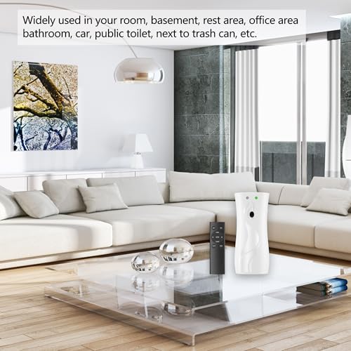 6-Pack Automatic Air Freshener Spray Dispenser with Remote Control, White | Wall Mounted/Free Standing Multiple Time Scent/Mist Release Settings use for Room/Restroom Commercial Place