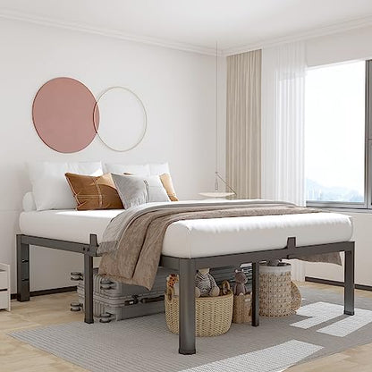 ROIL 14 Inch King Bed Frame with Rounded Corner & 4 Mattress Baffles