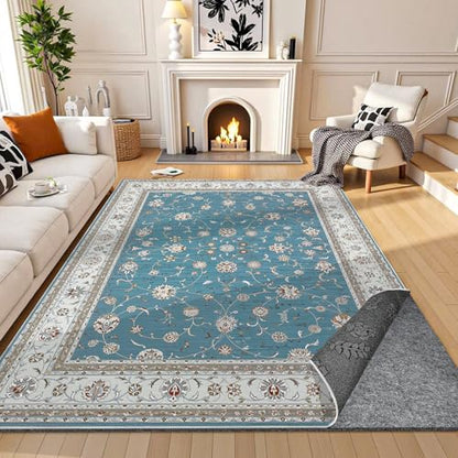Waterproof Rug Pad 6x9 Ft, Under Area Carpet Padding, Non Slip Felt Rug Pads for Hardwood Floors, Protective Underlay Keeps Rugs in Place Without Wrinkles