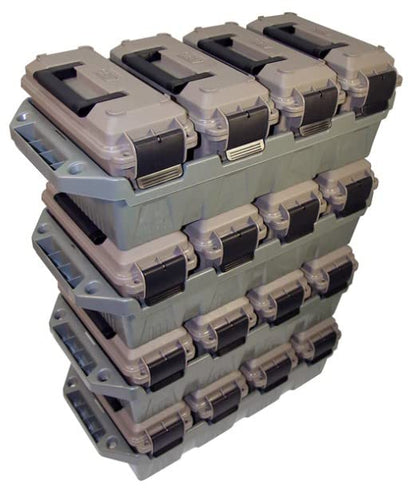 MTM AC4C 4-Can Ammo Crate, 30 Caliber, Convenient size, Stackable, Easy Carry and Transport of 30 Caliber Ammo, Rugged Tactical Carrying Crate, USA Made, Dark Earth/Army Green