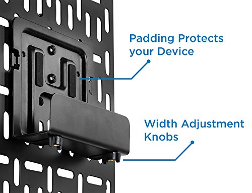 Mount-It! Cable Box Mount Behind TV, Universal, Steel | Adjustable bracket for streaming devices, router, modem & DVD players, mounts behind TV.