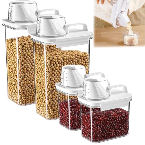 Cereal Storage Containers Sets,BPA Free with Pouri... (Transparent)