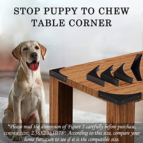 Black Metal Corner Guards Decorative Wood Funiture, 2.56'' Box Corner Protectors, Metal Table Corners, Antirust Zinc Alloy Desk Edge Cover Brackets with Nails(4Pcs)