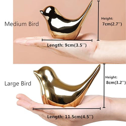 Small Birds Statues Home Decor, Modern Style, Gold, M&L