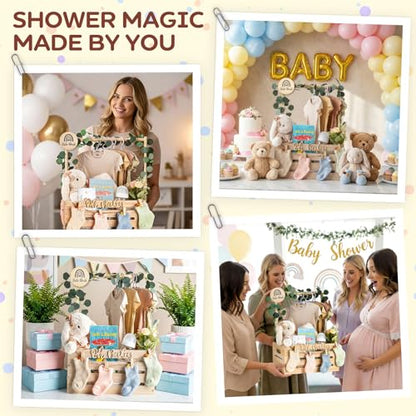 Wooden Baby Shower Crate Closet - Personalized Baby Gift Baskets with Hangers, Large Newborn Boys Girls Clothes Storage Box for Newborn New Parent