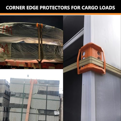 30 Pack Plastic Corner Protectors and Edge Protectors for Flatbed Trucks, Compatible with 4 Inch Ratchet Straps, Cargo Load Guard