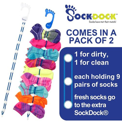 Sock Laundry Solution for Washing Drying & Storing Socks in Pairs, Clip & Hold Socks in Washer Dryer & Closet 2-Pack
