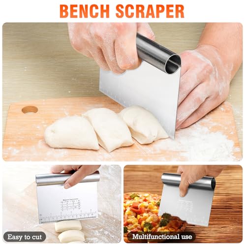 9PCS Stainless Steel Pastry Blender Set, 3 Cup Flour Sifter, Biscuit Cutter, Pastry Cutter, Dough Cutter, Silicone Baking Mats, for Cooking Cookies and Donuts, Cakes, Biscuits or Making Pancakes