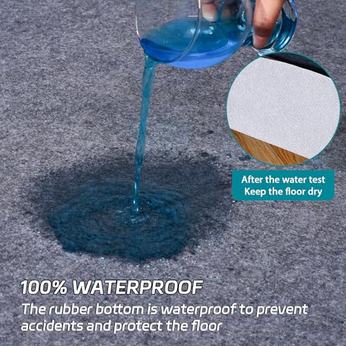 Waterproof Rug Pad Round 1/8 Thick Waterproof Non-Slip Rug Pad, Pad for Hardwood Floors,Rug Pads for All Floors and Finishes, Keeps Carpets in Place Soft and Safe（6FT）