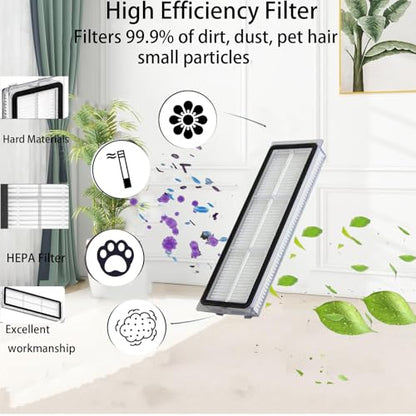 Replacement Accessories kit For Dreametech W10 Pro/W10 Robot Vacuum | Parts include: 1 Main brush 2 Side brush 2 Filter 2 Mop mat with stand