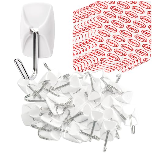 Wire Wall 32 Hooks with 36 Strips, Damage Free Adhesive Hooks,Keys,Kitchen | Heavy Duty, 36 Strips, Damage Free Adhesive, For Key Holder, Coat, Door, Shower Hanging
