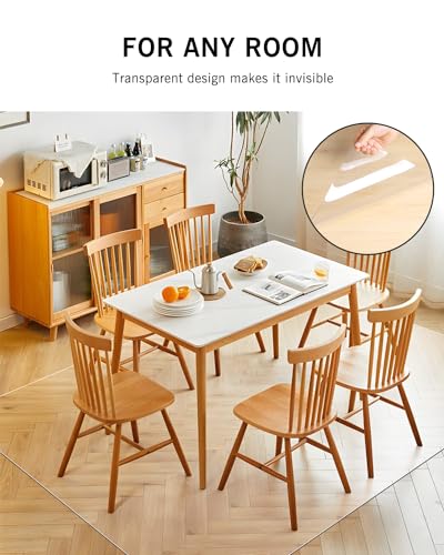 Area Mat for Hard Floors, 5'×7' Transparent PVC Area Rug for Home, Waterproof Durable Protector for Dining Room, Kitchen, Living Room, Large No-Slip Baby Play Mat for Floor, Pet Litter Pad