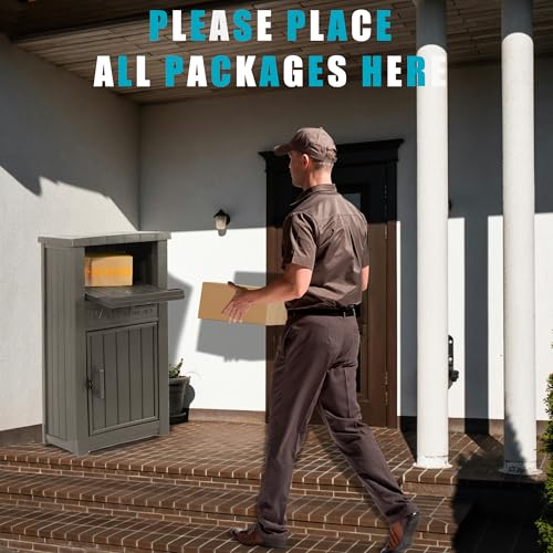 Package Delivery Box for Outside, Outdoor Storage with Lockable Secure, Anti-Theft Parcel Drop Boxes Outdoor Package Delivery and Waterproof for Porch, House, Curbside