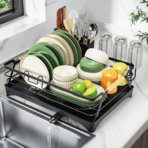 Dish Drying Rack for Kitchen Counter,Black,Large C... (Black)