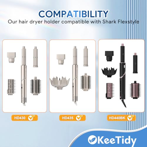 Hair Dryer Holder Compatible with Shark FlexStyle,... (black)