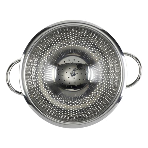 GoodCook Colander Premium Stainless Steel Construction with Handles and Elevated Pedestal Foot, 5-Quart, Black