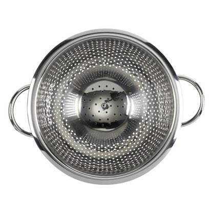 GoodCook Colander Premium Stainless Steel Construction with Handles and Elevated Pedestal Foot, 5-Quart, Black
