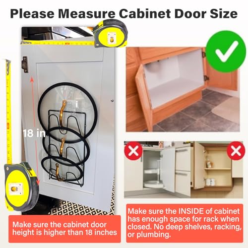 Durmmur 2 Pack Pot Lid Organizer, 6-Tier Lid Holder for Cabinet Door & Wall | Rustproof Metal Lid Organizer with No-Drill Adhesive Mounting for Pot and Pan Lids, Space-Saving Kitchen Storage, Black