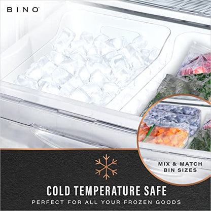 BINO | Plastic Storage Bins, Small - 2 Pack, Clear | THE SOHO COLLECTION | Pantry Organizers and Storage Containers Fridge Organizer Bins Kitchen Cabinet Organizer Medicine Cabinet Bin