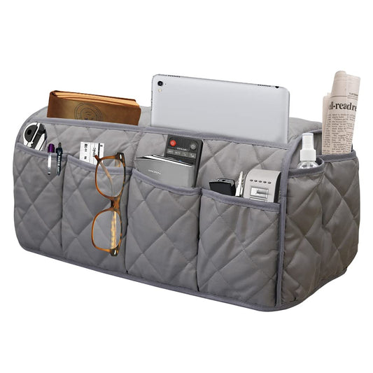 Armchair Caddy for Recliner - Sofa Armrest Organizer with 14 Pockets | Waterproof Remote Control Holder for Recliner, Non-Slip Chair Arm Storage for TV Remote, Phone, Books, Magazine, iPad