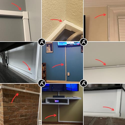 Cord Cover Full Kit, 26ft/315in Self-Adhesive Cable Raceway, 20 Snap-On Channels, Wire Hider for TV, HDMI & Speaker Cables, Includes Connectors & Corners, Paintable Cable Management, White