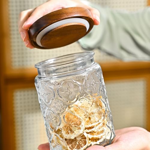 Glass Storage Containers With Lids, Glass Jars With Lids, 32oz, Set Of 3