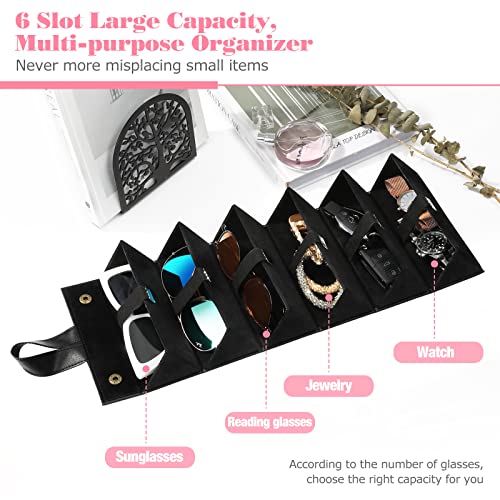 MoKo Sunglasses Organizer, Travel Glasses Case Storage Portable Sunglasses Storage Case for Women Men