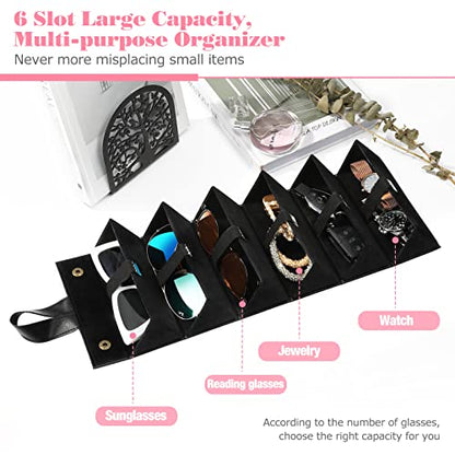 MoKo Sunglasses Organizer, Travel Glasses Case Storage Portable Sunglasses Storage Case for Women Men
