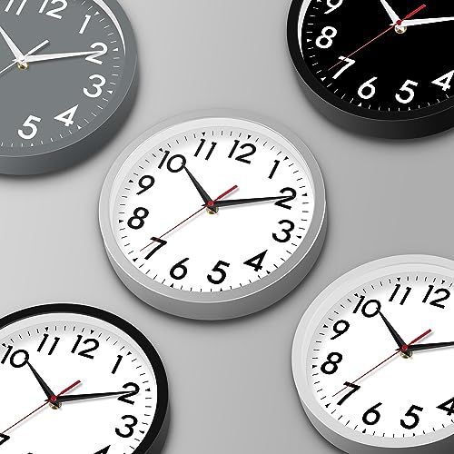 DAXSMY 14 Inch Wall Clock, Battery Operated Silent Non Ticking | Black analog clock; large easy-read dial for outdoor, classroom, living room, bedroom & bathroom; 1 AA battery (not included)