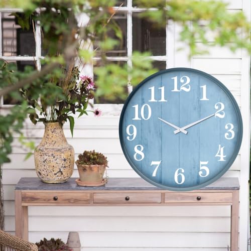 TOOCAT Large Outdoor Indoor Clock, 18-inch Waterproof Wall Clock, Battery Operated for Swimming Pools, Gardens, Warehouses, Courtyards, Living Rooms, Workshops and Offices