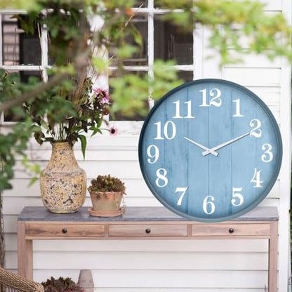 TOOCAT Large Outdoor Indoor Clock, 18-inch Waterproof Wall Clock, Battery Operated for Swimming Pools, Gardens, Warehouses, Courtyards, Living Rooms, Workshops and Offices