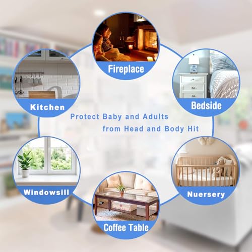 100% Silicone Clear Edge Protector Baby Proofing Furniture Guard, 3FT | Pre-Taped Adhesive Table Corner Guards, Flexible for Child Safety, Wall Cabinets Counter Bumper, 5/8" Depth