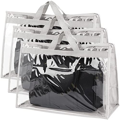 3PCS Purse Storage Bag Organization Purse Dust Bag Organizer Clear Plastic Lightweight Protective Waterproof Handbag Protector