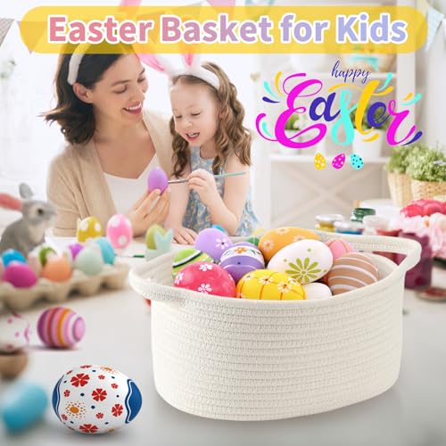 Happyiren Cute Woven Storage Basket – Hunter Green Empty Gift Burr Basket | Great for Halloween, Thanksgiving, Christmas, Birthday, Holiday Gifts; Eco-Friendly Organizer Bin for Nursery, Plants